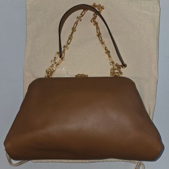 Tory Burch Cleo Leather Bag In Moose - Picture 4 of 14